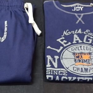 Βαμβακερή Ανδρική Πυζάμα JOY by Palco 4703,σκούρο μπλε.