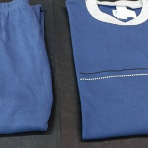 Βαμβακερή Ανδρική Πυζάμα με λαιμόκοψη BILLY Homewear B131,μπλε.