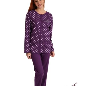 Βαμβακερή Γυναικεία Πυζάμα Κουμπωτή LYDIA CREATIONS 24538.