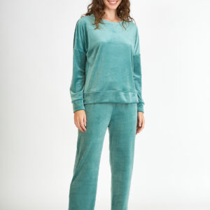 Βελούδινη Γυναικεία Πυζάμα HARMONY Homewear 107938,μέντα.