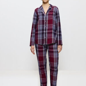 Γυναικεία Πυζάμα Κουμπωτή TRIUMPH Boyfriend PW Checks 10216554-M006.