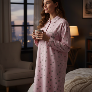 Βαμβακερό Νυχτικό με γιακά COCODREAM 643765.