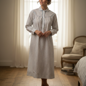 Κλασικό Βαμβακερό Νυχτικό με γιακά BLUE SEA Homewear 1505.