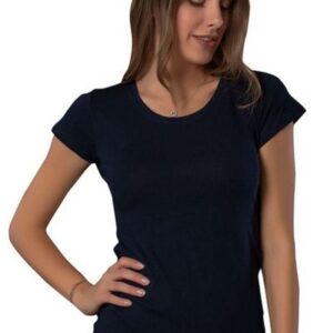 Βαμβακερή Γυναικεία Φανέλα με κοντό μανίκι NATALIE 693,σκούρο μπλε.