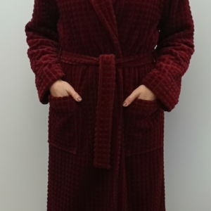 Fleece Γυναικεία Ρόμπα Κουμπωτή GIOTA Homewear 4518,μπορντώ.