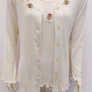 Σετ Homewear Τρουά-πιες CLAIRE Katrania 7028,εκρού.