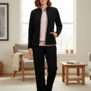 Σετ Homewear Τρουά Πιες CLAIRE Katrania 8002,μαύρο/ροζ.