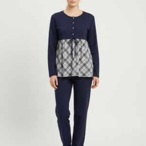 Βαμβακερή Γυναικεία Πυζάμα LYDIA Creations 8161,μπλε.