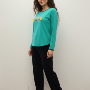 Βαμβακερή Γυναικεία Πυζάμα με λαιμόκοψη SCHERZO Homewear 2393.