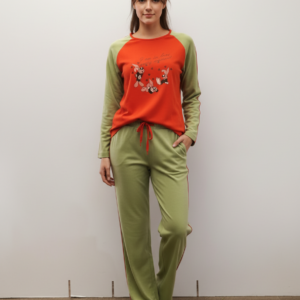 Βαμβακερή Γυναικεία Πυζάμα με λαιμόκοψη BILLY’S Homewear 4519.