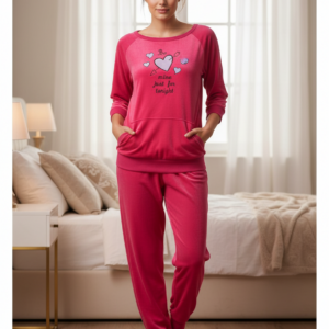 Βελούδινο Γυναικείο Homewear FACES Be mine,φούξια.