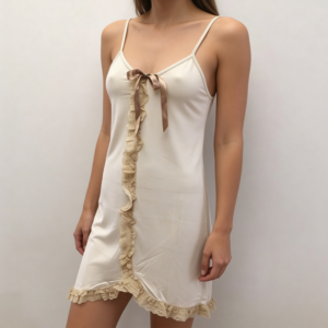 Νυχτικό με λεπτή τιράντα CLAIRE Katrania 6812,μπεζ