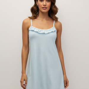 Mini Homewear με λεπτή τιράντα BILLY'S Fashion 1615,γαλάζιο.