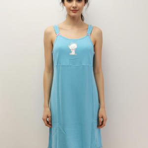 Βαμβακερό Homewear με λεπτή τιράντα FUNKY by LINCLALOR 59095,σιέλ.