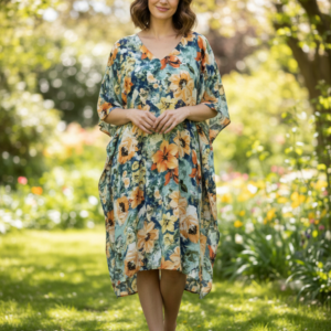Βαμβακερό Καφτάνι BILLY'S Fashion 25063-Β, ONE SIZE, φλοράλ.