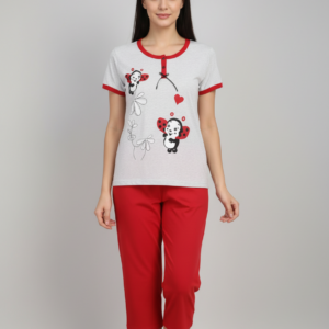 Βαμβακερό Homewear με κοντό μανίκι και Κάπρι παντελόνι ANITA Homewear 1630.