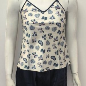 Homewear σατέν με σορτς DYNASTY Lingerie MV-002,σκούρο μπλε.