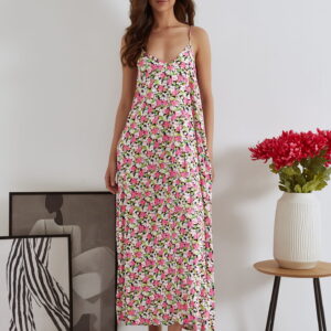 Βαμβακερό Maxi Φόρεμα φλοράλ SECRET GARDEN CL-54771.
