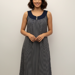 Φόρεμα με φαρδιά ράντα LANES Homewear 5311,ριγέ.