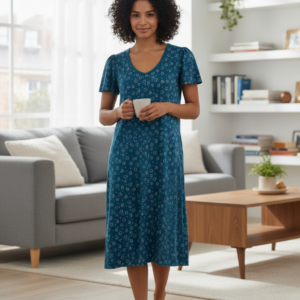 Κλασικό Φόρεμα με κοντό μανίκι LANES Homewear 5552.