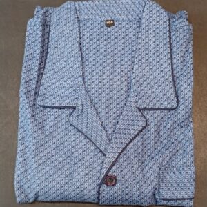 Βαμβακερή Ανδρική Πυζάμα Κουμπωτή KM-Homewear 644,μπλε.