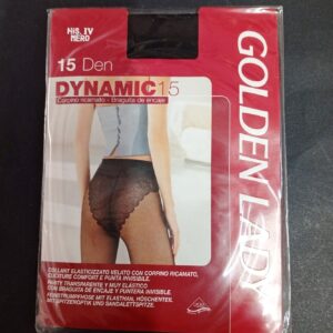 Ελαστικό Καλσόν με δαντελένιο κυλοτάκι GOLDEN LADY Dynamic 15den,μαύρο.