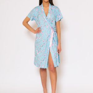 Βαμβακερή Ρόμπα, Σταυρωτή, με κοντό μανίκι SCHERZO Homewear 5476.