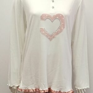 Homewear Τρουαπιέ SCHERZO 3802,σωμόν/λευκό.