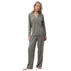 Σατέν Γυναικεία Πυζάμα Κουμπωτή ARUELLE Homewear Romie.