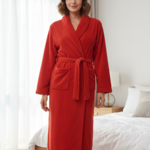 Maxi Fleece Σταυρωτή Γυναικεία Ρόμπα DODO Merve 4417,πορτοκαλί.