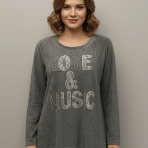 Βελούδινη Γυναικεία Πυζάμα με λαιμόκοψη SCHERZO Homewear 3657,γκρι.