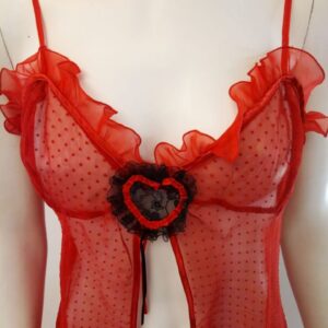 Διάφανο (see-through) Νεγκλιζέ Billy's Fashion 408,κόκκινο.