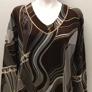 Γυναικεία μακρυμάνικη πυζάμα PRIMAVERA Homewear 1805,καφέ.