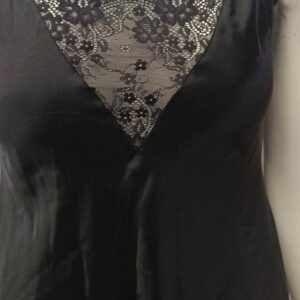 Σατέν Νεγκλιζέ με δαντέλα MILENA Fashion 3297,μαύρο.