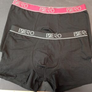 Βαμβακερό Ανδρικό Μπόξερ 2pack VERO ASLANIS 10583,μαύρο-βυσσινί.