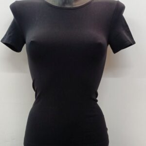 Γυναικεία Φανέλα με κοντό μανίκι, χωρίς ραφές, MINERVA 9201,μαύρο.