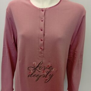 Βαμβακερό Μακρυμάνικο Νυχτικό LYDIA Creations 18566.