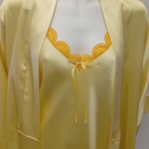 Σετ Ρόμπα-Νυχτικό σατέν MISS Silver Lingerie 170-1248,λεμονί.