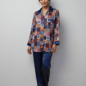 Σατέν Γυναικεία Πυζάμα DYNASTY Homewear 7512,εμπριμέ.