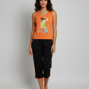 Γυναικείο Homewear με Κάπρι παντελόνι JEANNETTE Homewear 12622.