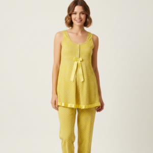 Βαμβακερό Γυναικείο Homewear με Κάπρι παντελόνι CLAIRE Katrania 6392.