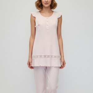 Βαμβακερό Γυναικείο Homewear με κάπρι παντελόνι SCHERZO Homewear 2510.