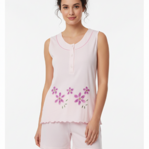 Γυναικείο Homewear με φαρδύ ώμο και σορτς BILLY'S Homewear 1116,ροζ.