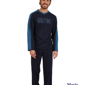 Plus Size Βαμβακερή Ανδρική Πυζάμα MARIO UOMO 25632-1.