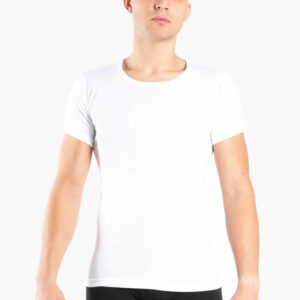 Βαμβακερή Ανδρική Φανέλα Κοντομάνικη με ανοιχτό λαιμό, ΑΑ-Underwear 052,λευκό.