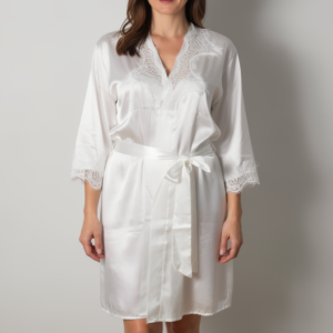 Νυφικό σετ σατέν Ρόμπα-Νεγκλιζέ PRIMAVERA Lingerie H 408.