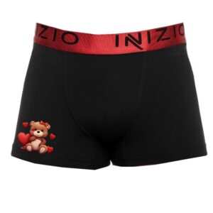 Ανδρικό Boxer INIZIO Underwear 4501-33,με εξωτερικό μεταλιζέ Λάστιχο και σχέδιο Αρκουδάκι.
