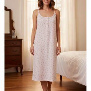 Κλασικό Νυχτικό με λεπτή τιράντα LYDIA Creations 3020,ροζ.