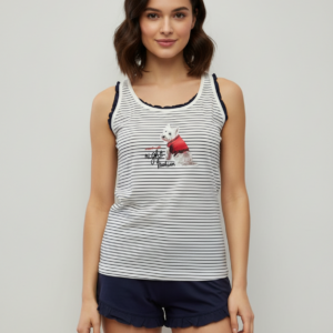 Βαμβακερό Αμάνικο Homewear με σορτς AMELIE Fashion 11240.