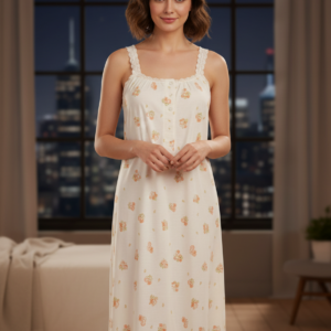 Κλασικό Νυχτικό με λεπτή τιράντα LYDIA Creations 3018,κίτρινο.